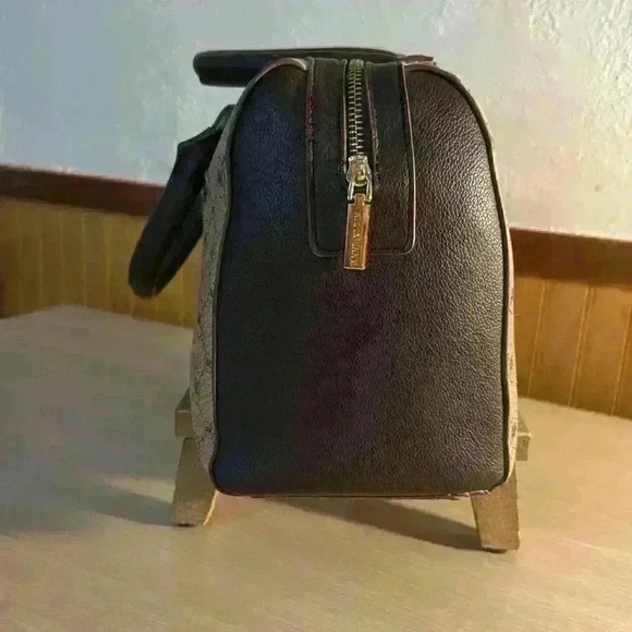 Anne Klein Logo Varsity Stripe Satchel Handbag - Picture 2 of 7